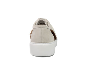 Natural Brown Stripe Hair-on-hide Trainer Model 001 with White Suede