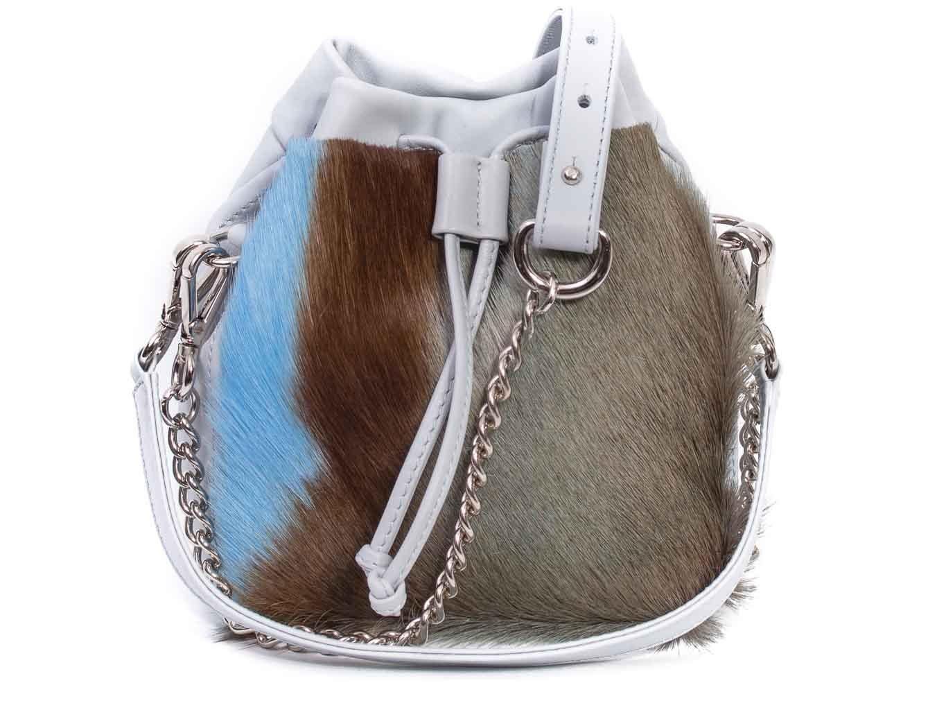 Baby Blue Lou Lou Pouch with a stripe - SHERENE MELINDA