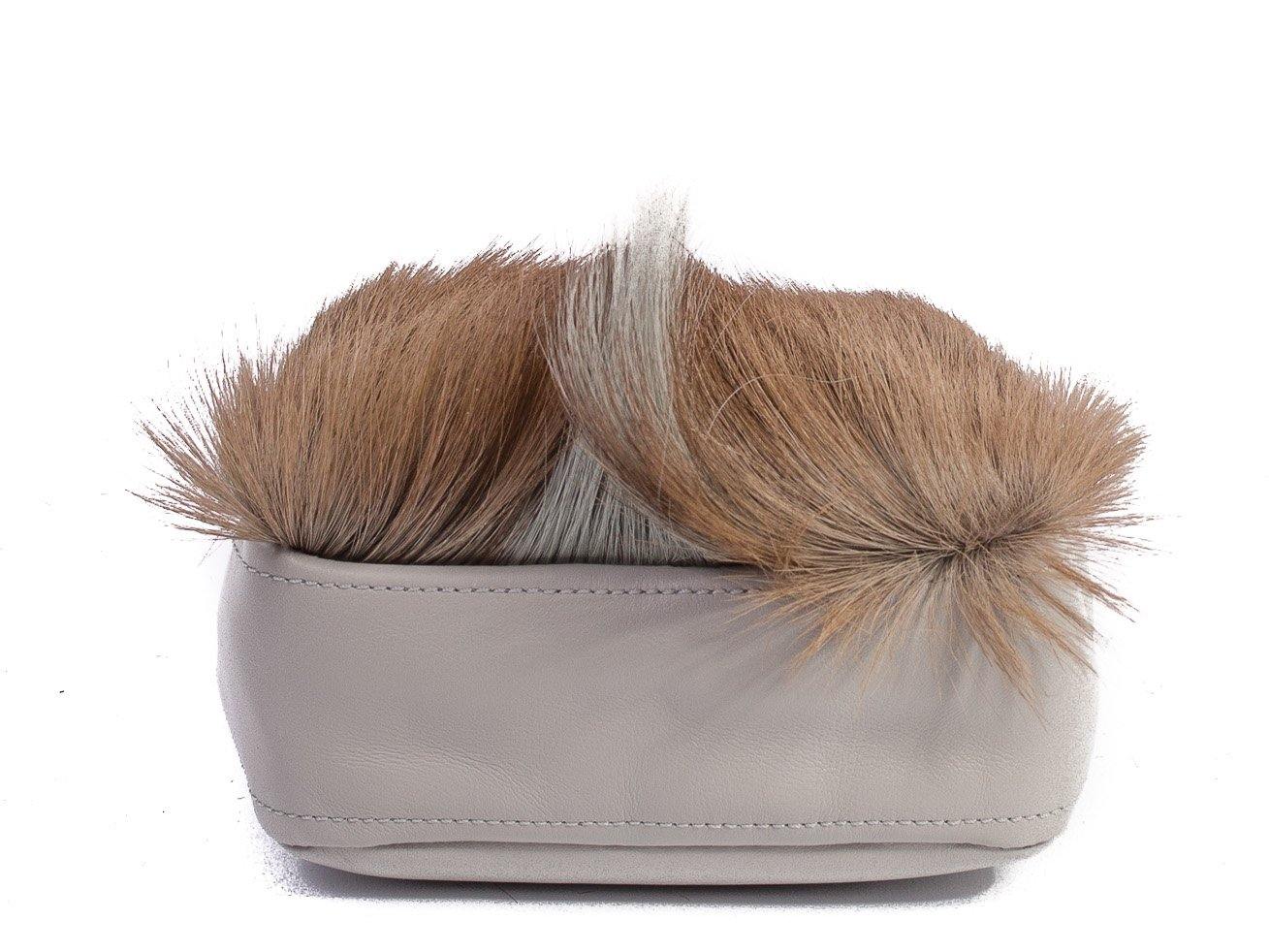 sherene melinda springbok hair-on-hide earth leather pouch bag Fan bottom