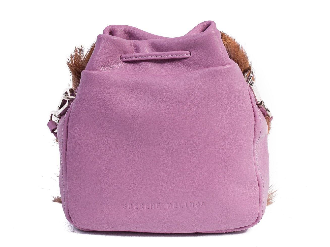 sherene melinda springbok hair-on-hide lavender leather stripe pouch bag back