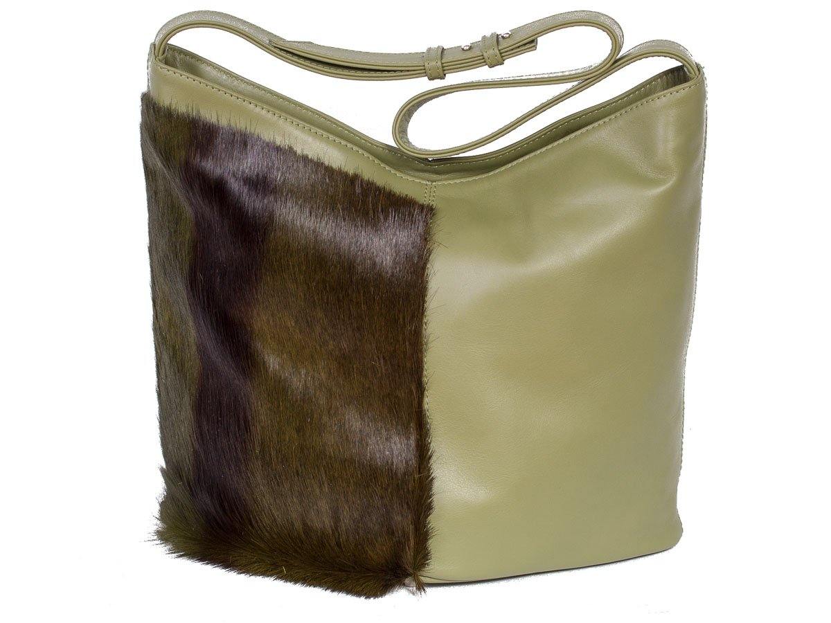 Hobo Springbok Handbag in Military Green with a Stripe by Sherene Melinda Stripe Front