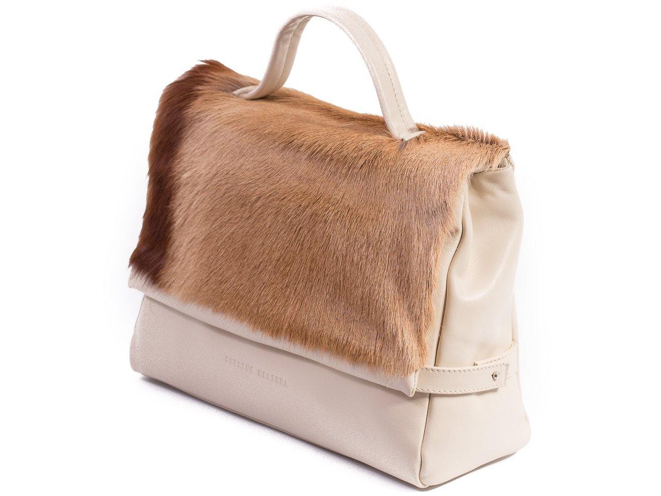 sherene melinda springbok hair-on-hide natural leather smith tote bag Stripe side angle