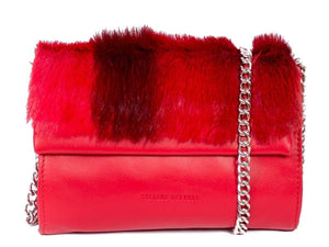 Mini Springbok Handbag in Red with a Stripe by Sherene Melinda Front Strap