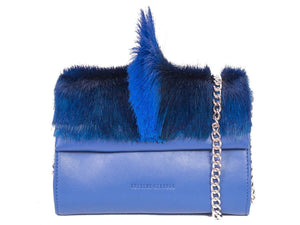 Mini Springbok Handbag in Royal Blue with a Fan by Sherene Melinda Front Strap