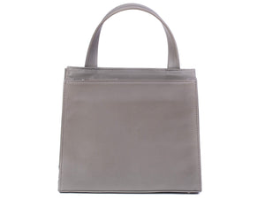 Top Handle Springbok Handbag in Slate Grey with a fan feature