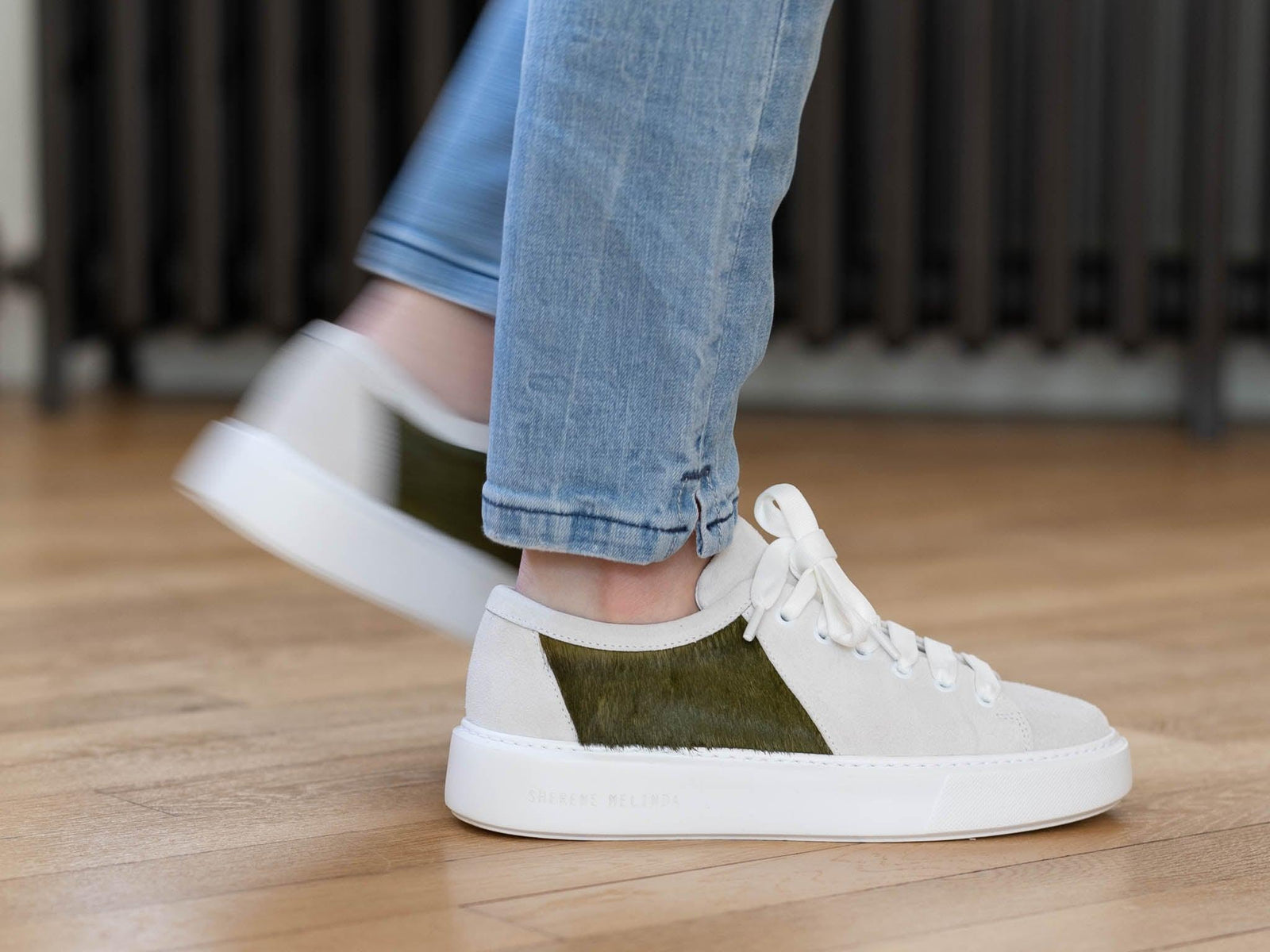 sherene melinda military sneaker 001 left side pair