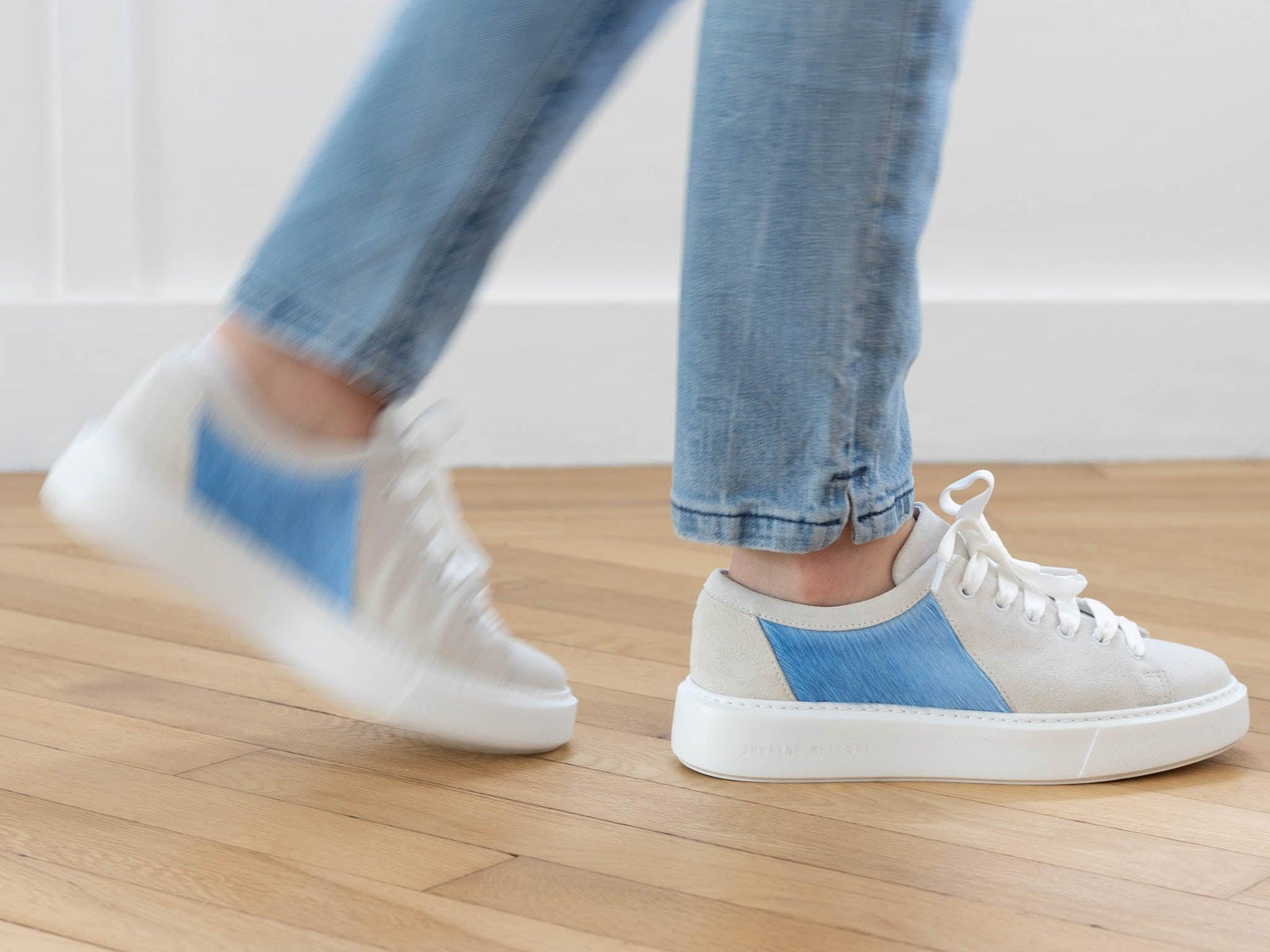 sherene melinda sneaker baby blue pair left front