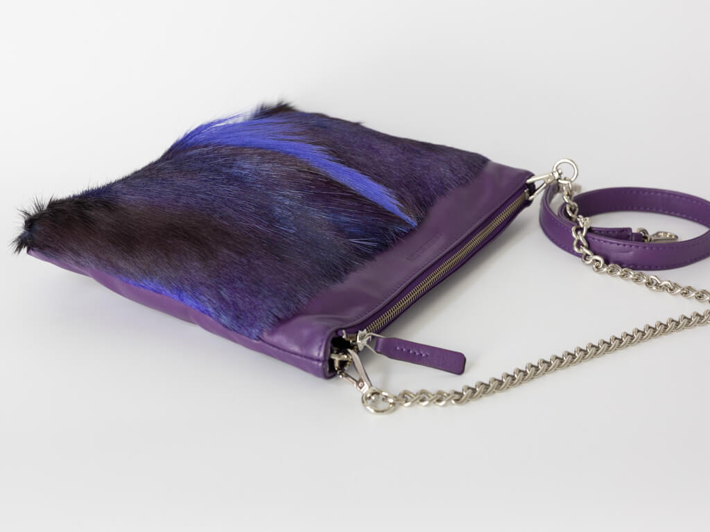 Multiway Springbok Handbag in Violet with a Fan