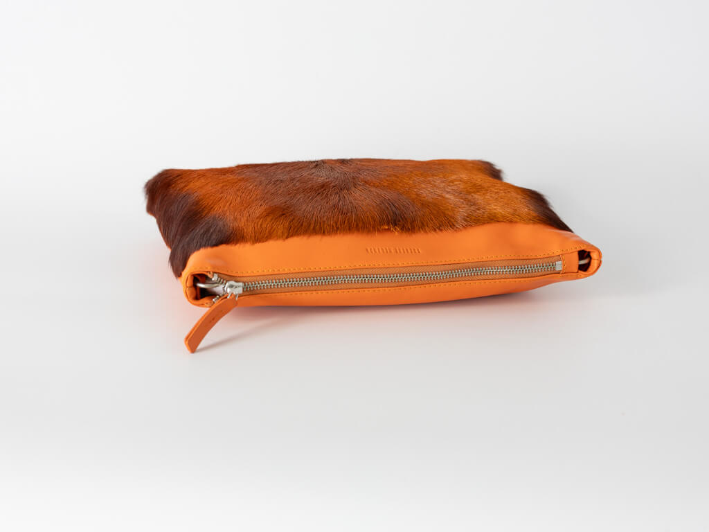 Multiway Springbok Handbag in Orange with a Stripe