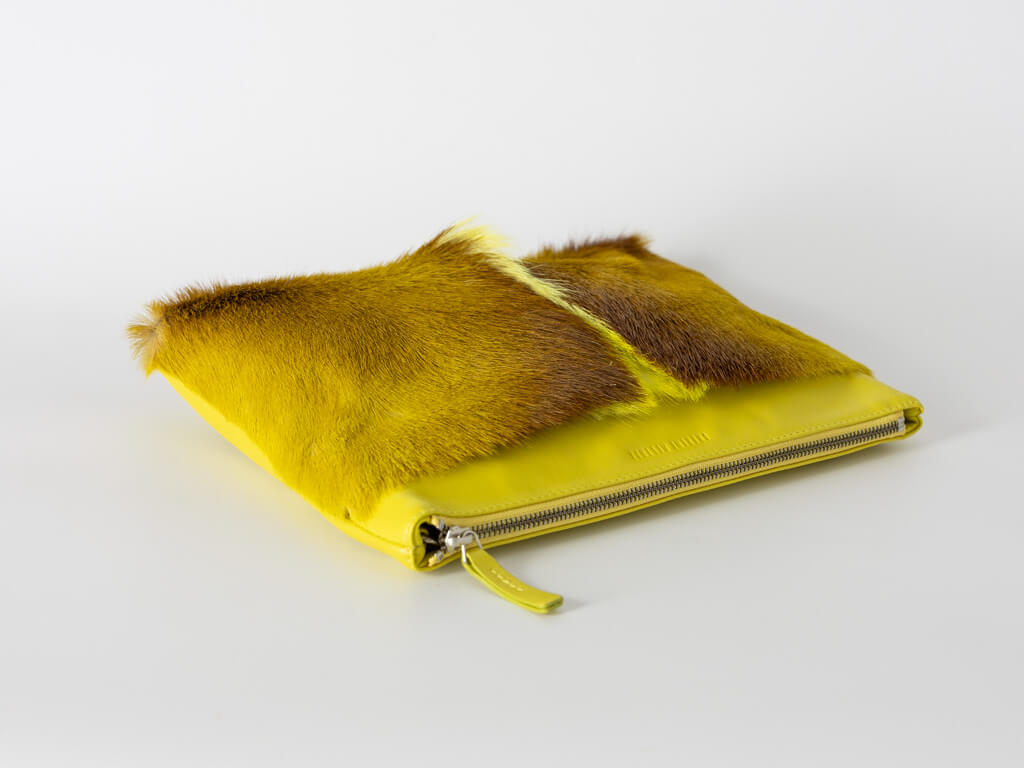 Multiway Springbok Handbag in Yellow with a Fan
