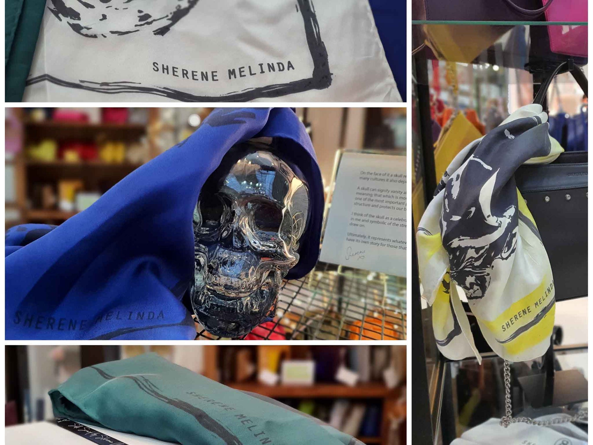 Bespoke Silk Skull Scarf by Sherene Melinda