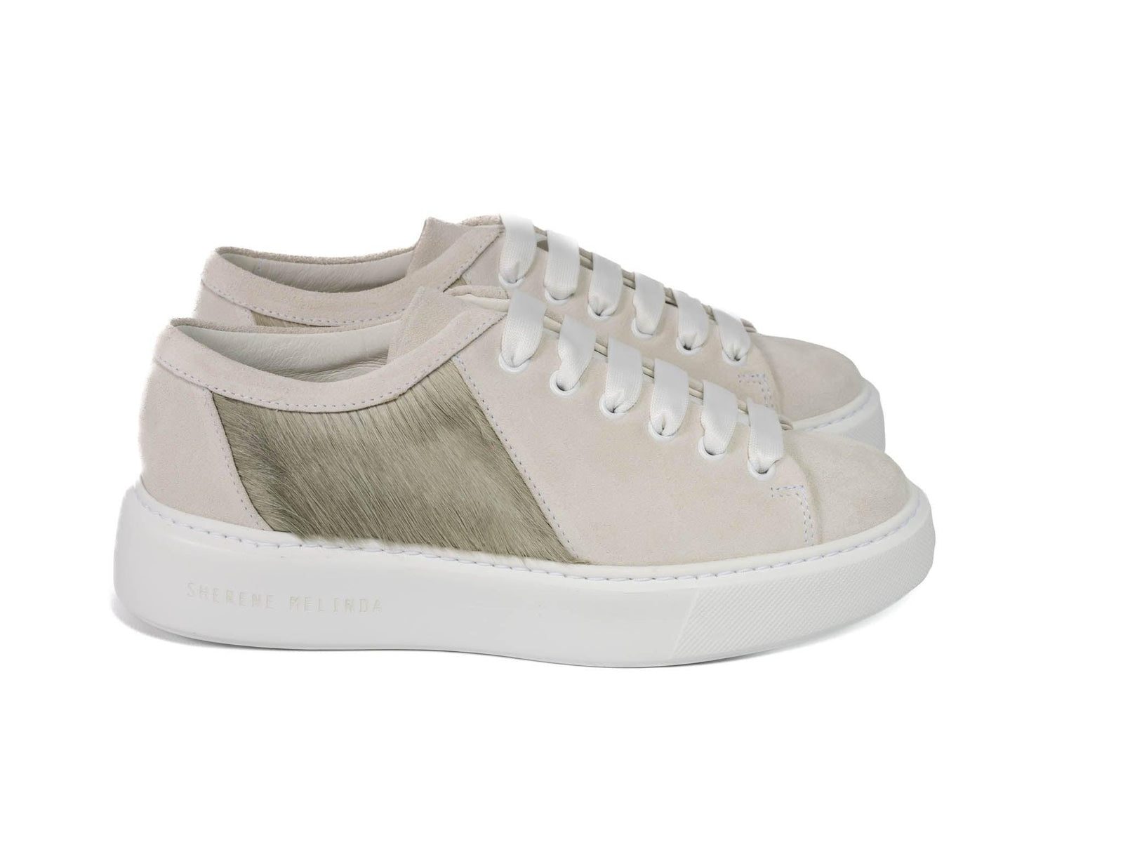 Earth Hair-on-hide Trainer White Suede Leather