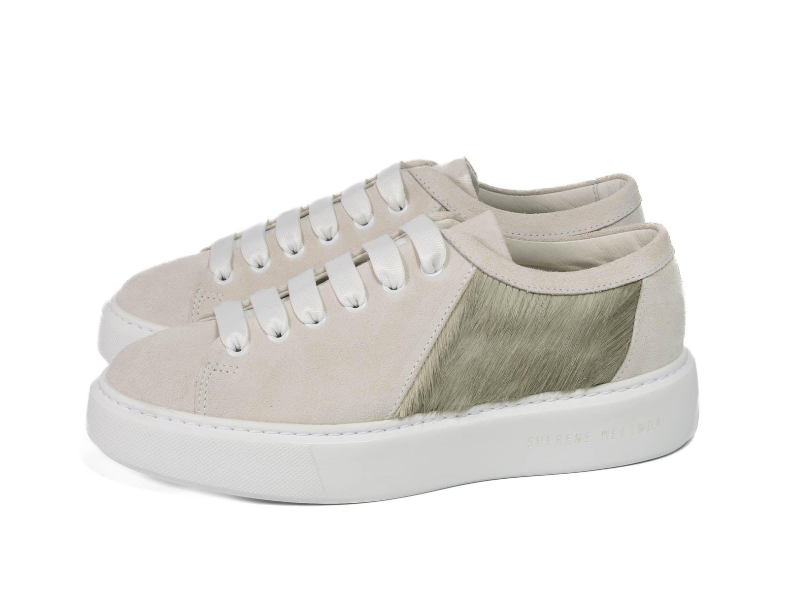 Earth Hair-on-hide Trainer White Suede Leather
