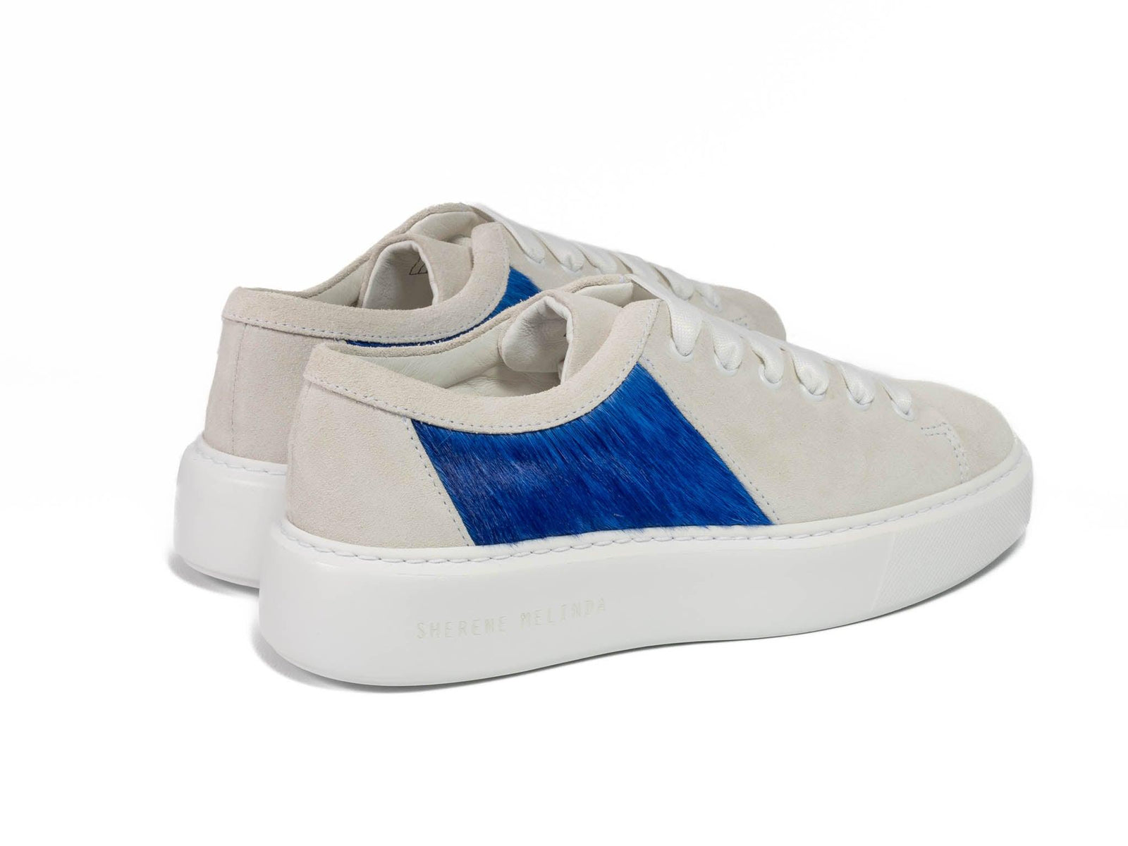 Royal Hair-on-hide with White Suede Leather Trainer
