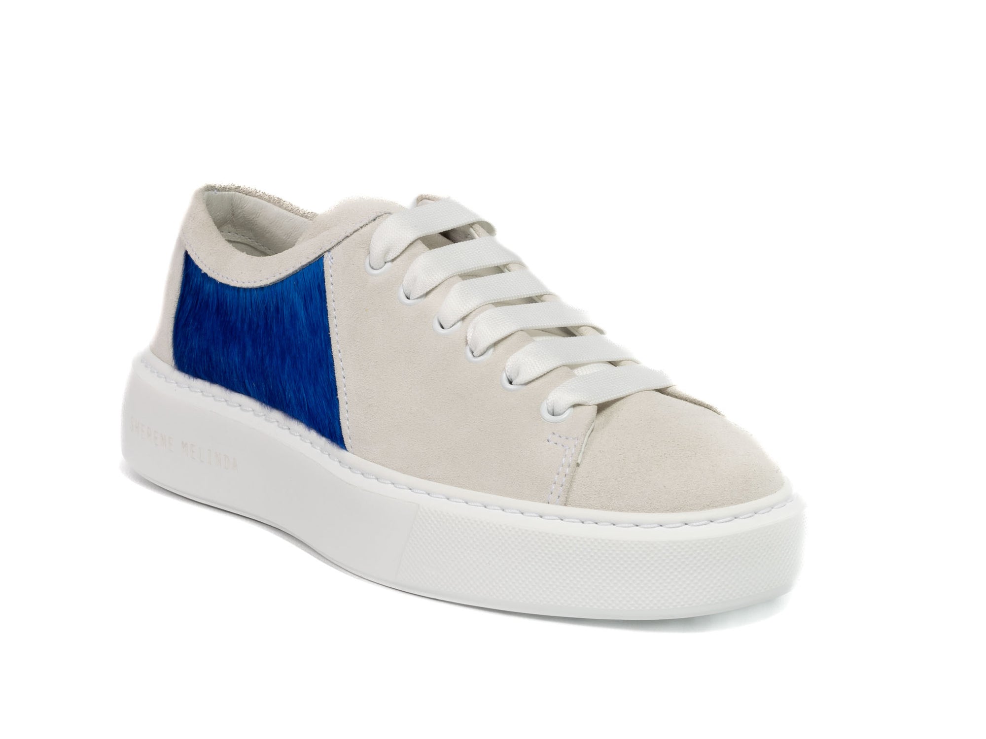 Royal Hair-on-hide Trainer Model 001 with White Suede