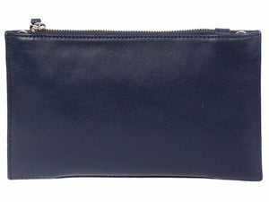 Clutch Springbok Handbag in Navy Blue with a fan feature by Sherene Melinda back