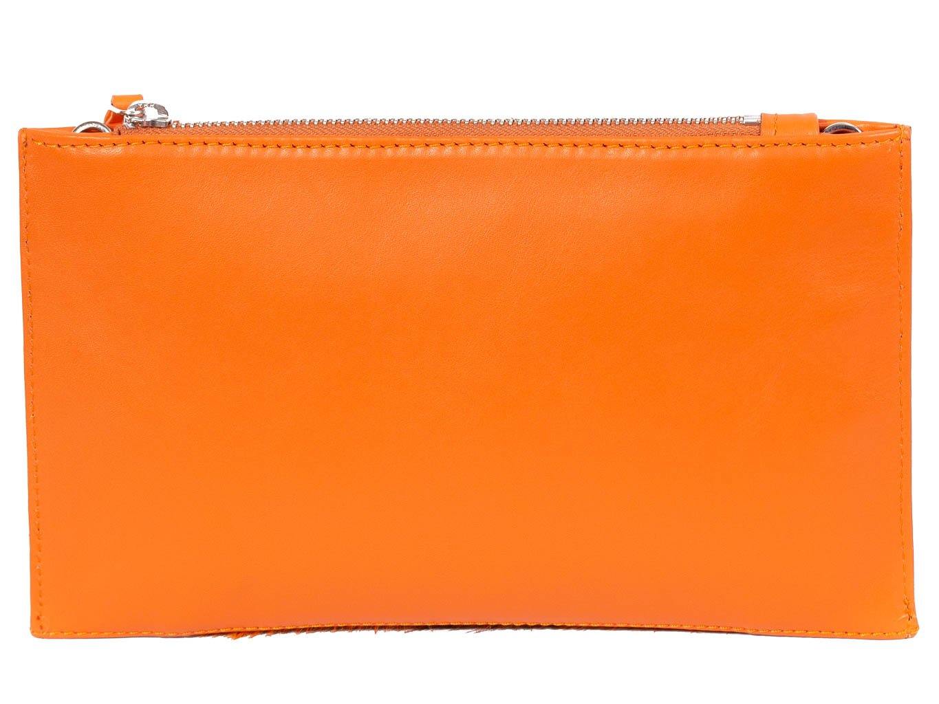 Clutch Springbok Handbag in Orange with a fan feature by Sherene Melinda  back