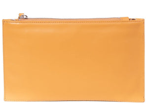 Clutch Springbok Handbag in Sunflower Yellow with a fan feature by Sherene Melinda back