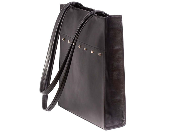 Studded black sales tote bag