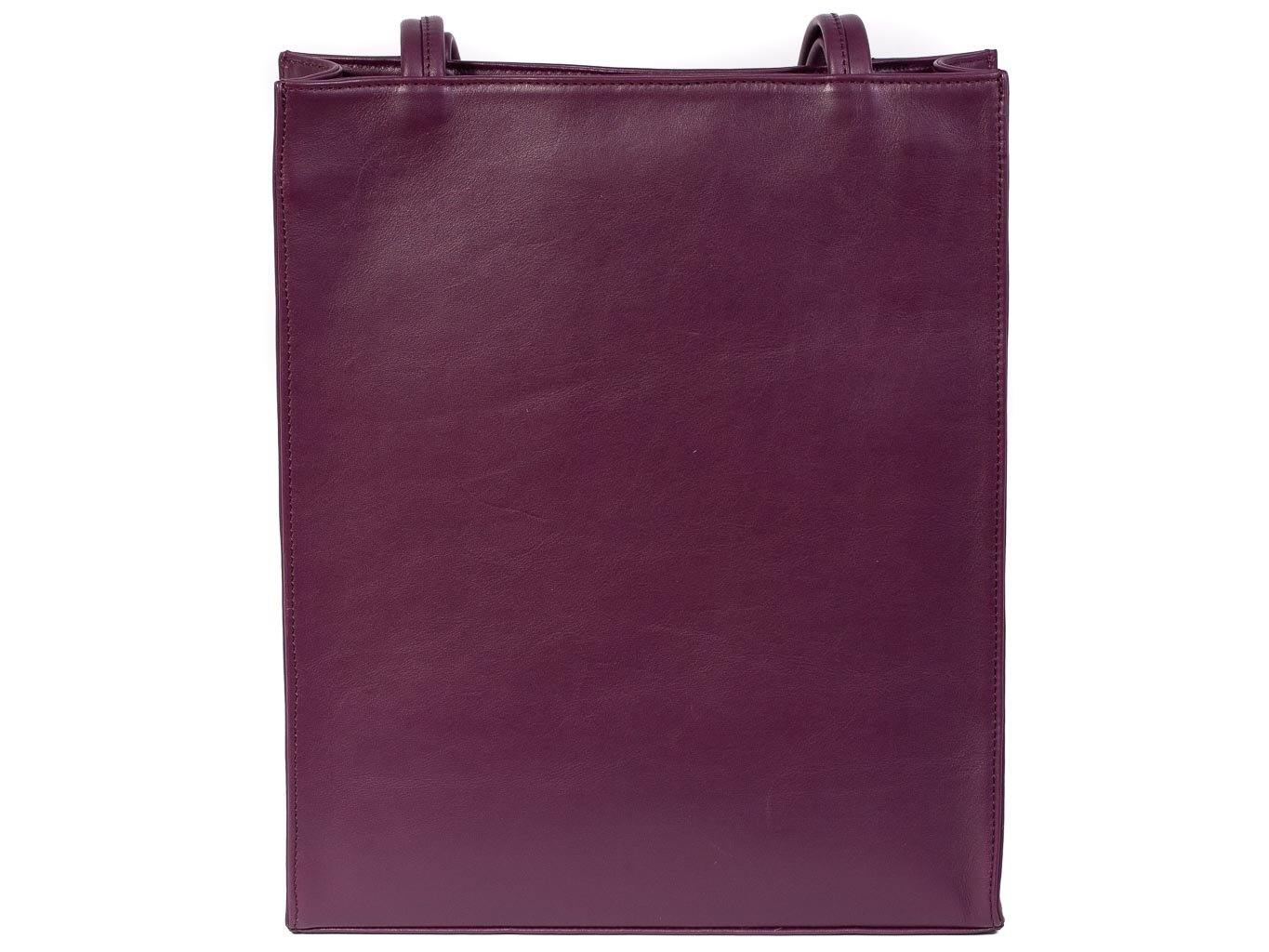 Tote Springbok Handbag in Deep Purple with a fan feature by Sherene Melinda back
