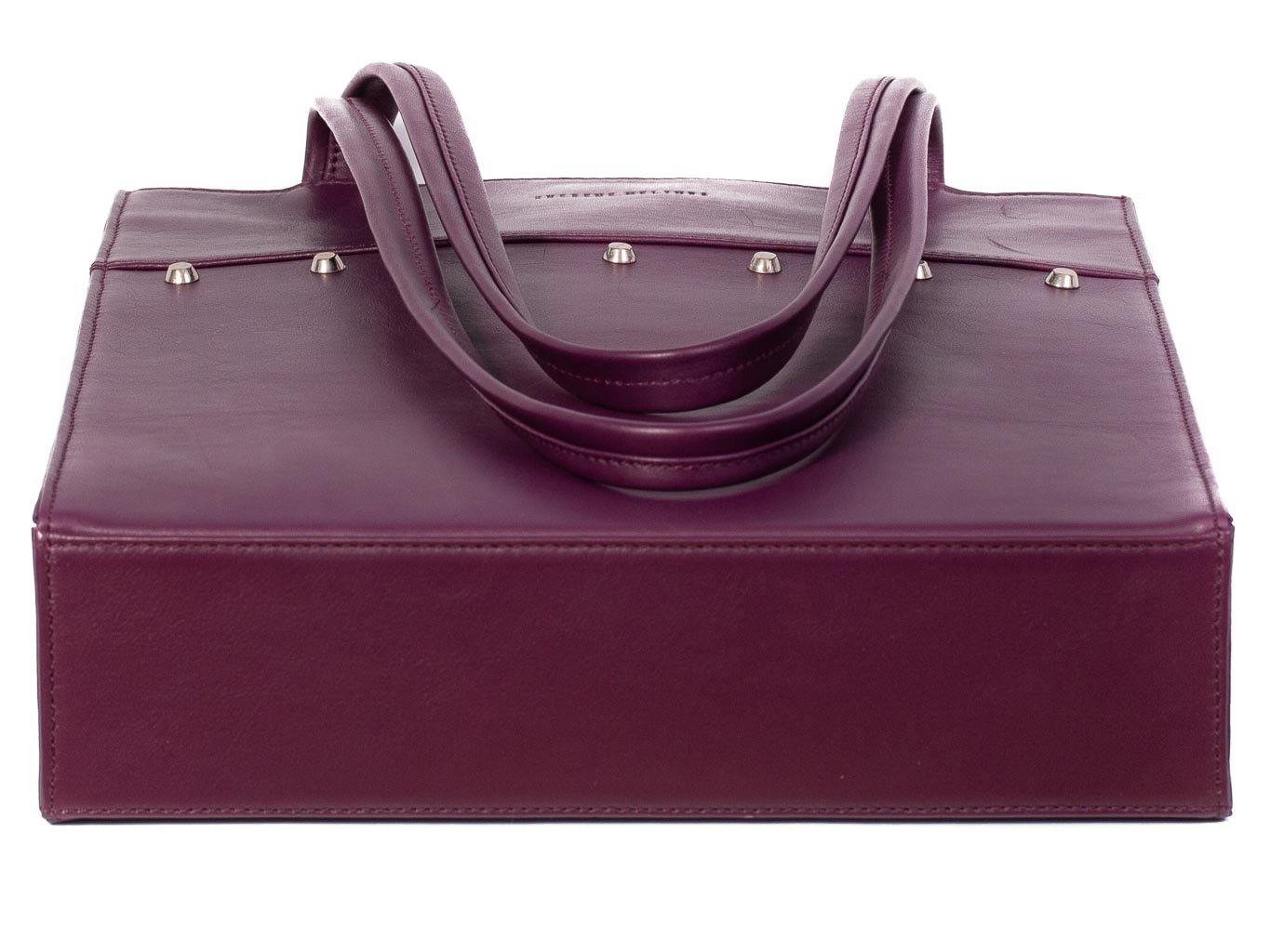 Tote Studded Handbag in Deep Purple by Sherene Melinda bottom