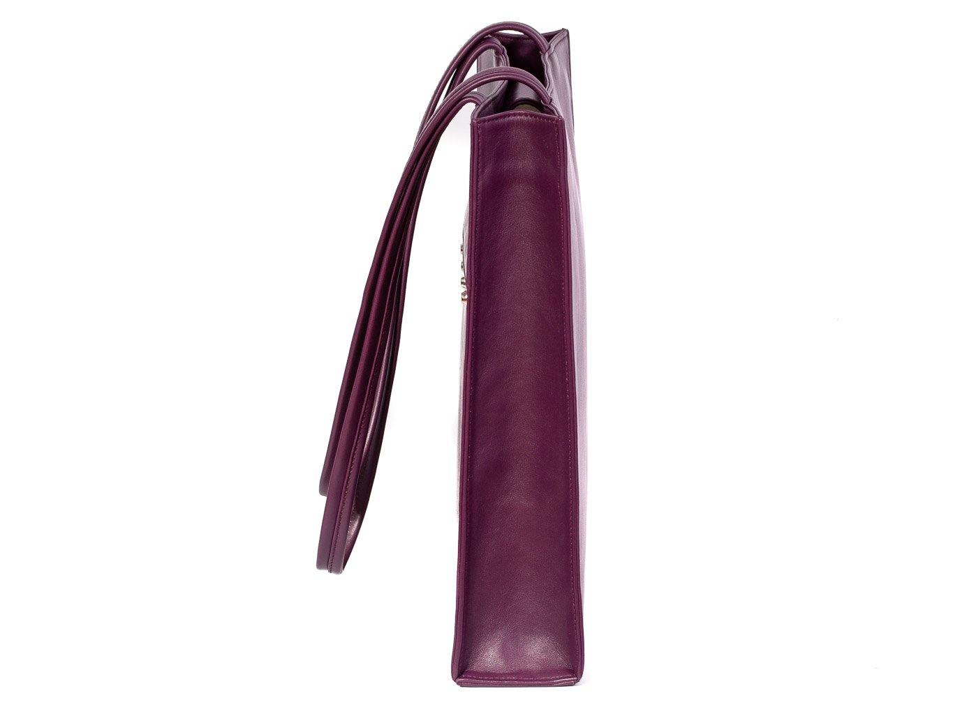 Tote Studded Handbag in Deep Purple by Sherene Melinda side strap