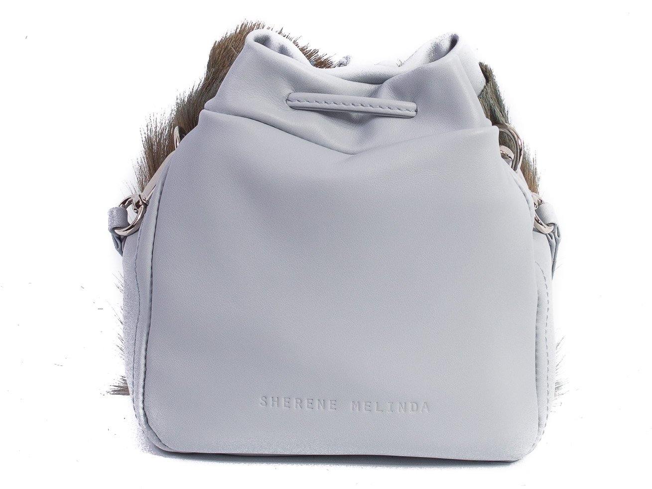 sherene melinda springbok hair-on-hide baby blue leather pouch bag back
