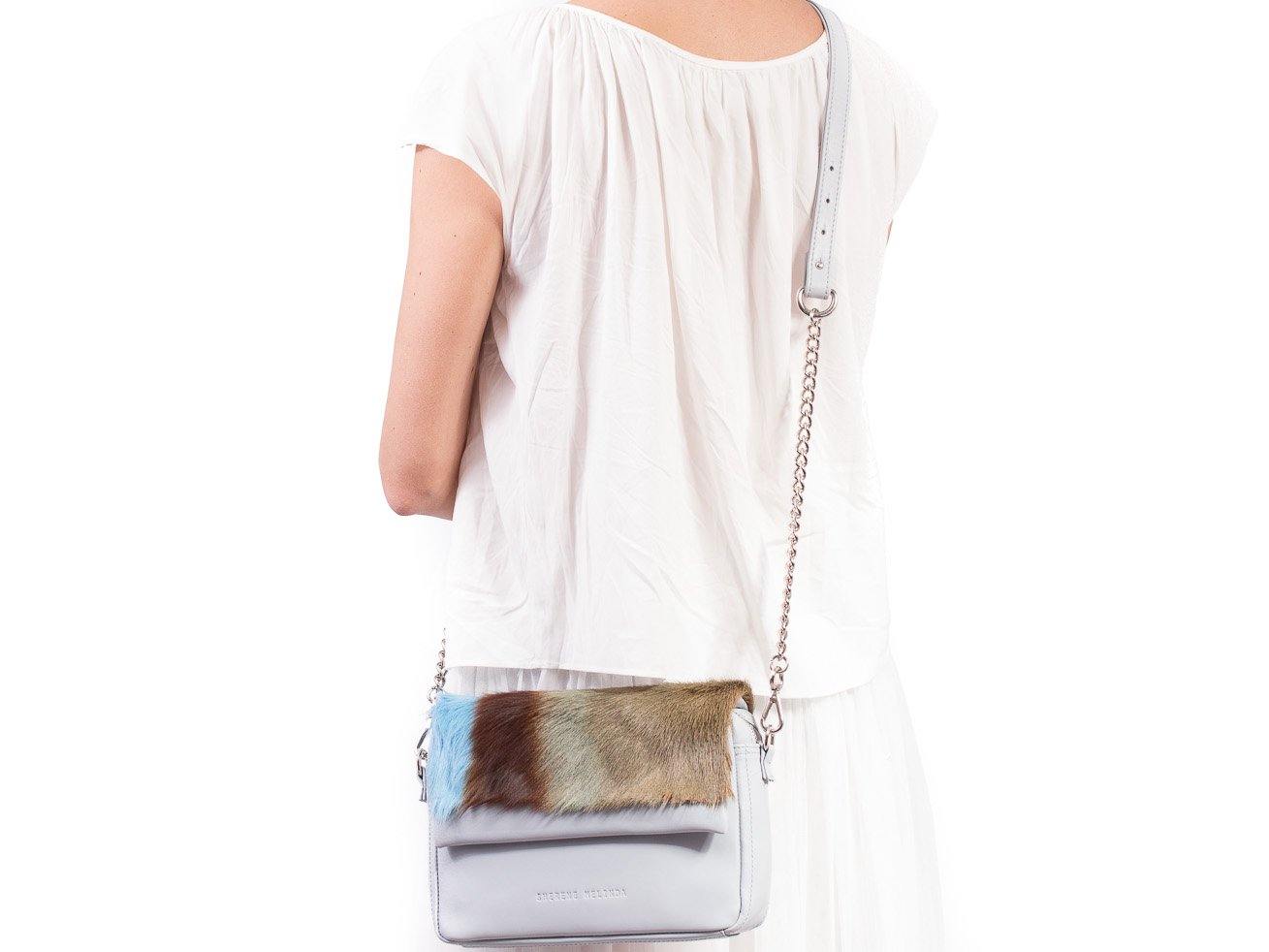 Baby Blue Shoulder Bag with a stripe - SHERENE MELINDA