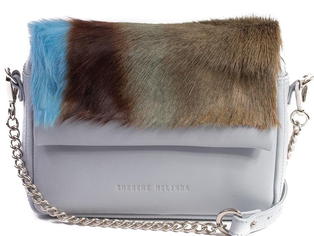 Baby Blue Shoulder Bag with a stripe - SHERENE MELINDA