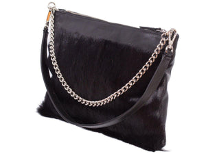 Multiway Springbok Handbag in Black by Sherene Melinda Side Angle Strap