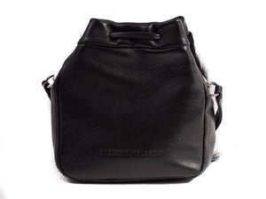 sherene melinda springbok hair-on-hide black leather pouch bag back