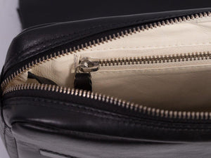 sherene melinda springbok hair-on-hide black leather shoulder bag Stripe inside