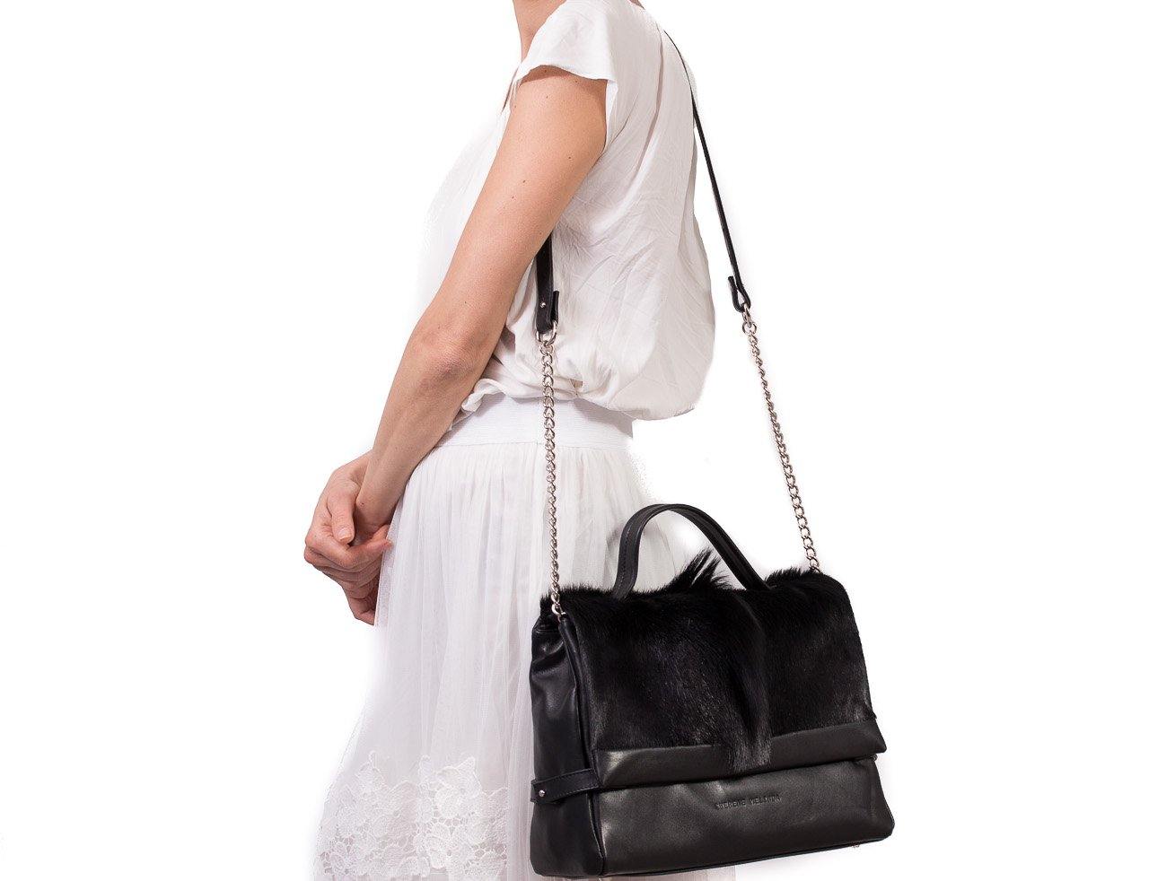 Small Black Leather Tignanello Handbag - Clearance Sale