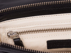 sherene melinda springbok hair-on-hide black leather Sophy SS18 Clutch Bag Stripe inside