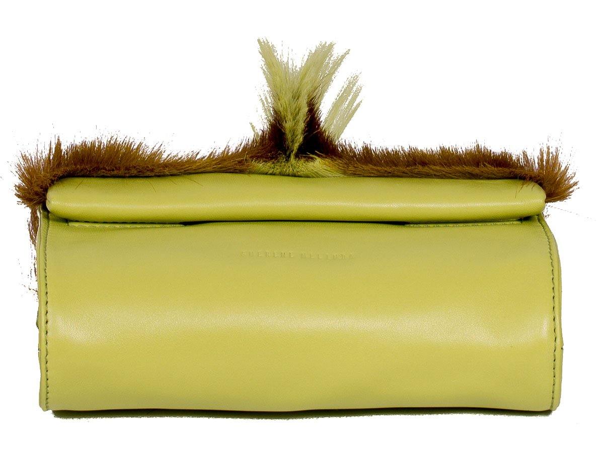 Mini Springbok Handbag in Citrus Green with a Fan by Sherene Melinda Bottom