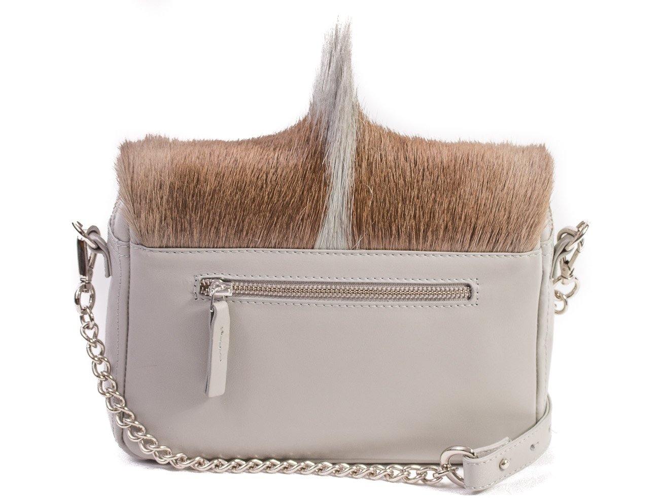 sherene melinda springbok hair-on-hide earth leather shoulder bag Fan back-strap