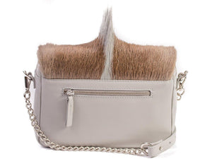 sherene melinda springbok hair-on-hide earth leather shoulder bag Fan back-strap