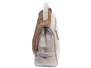 sherene melinda springbok hair-on-hide earth leather smith tote bag Stripe side
