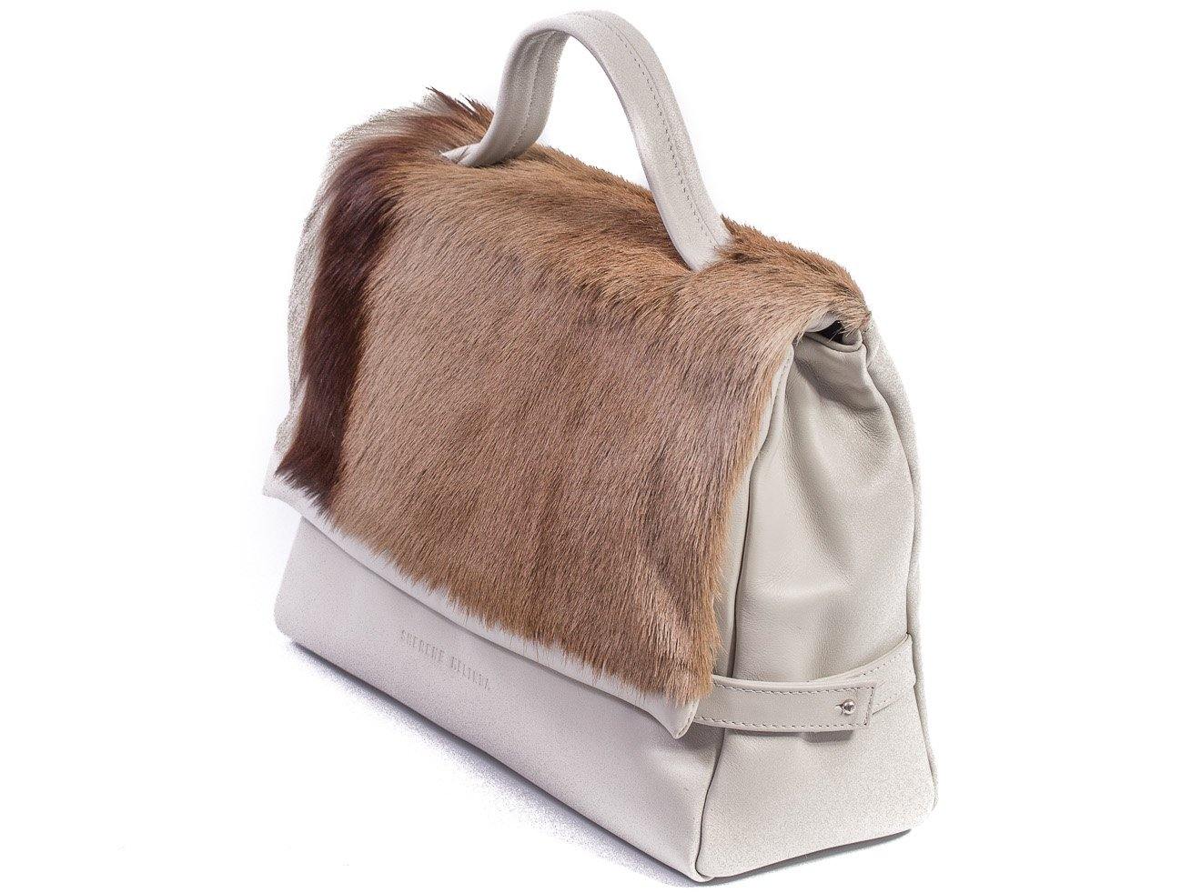 sherene melinda springbok hair-on-hide earth leather smith tote bag Stripe side angle