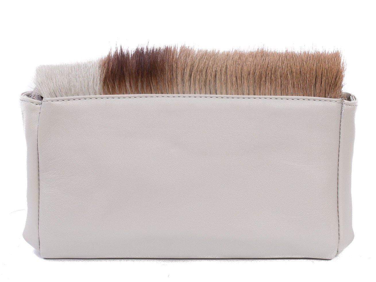 sherene melinda springbok hair-on-hide earth leather Sophy SS18 Clutch Bag Stripe back