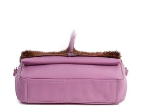 sherene melinda springbok hair-on-hide lavender leather shoulder bag Fan bottom