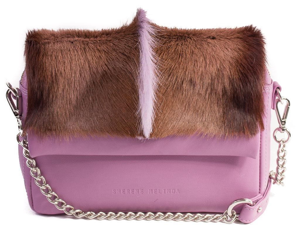 Lavender Shoulder Bag with a fan - SHERENE MELINDA