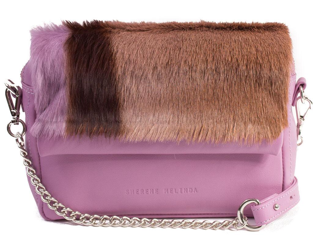 Lavender Shoulder Bag with a stripe - SHERENE MELINDA