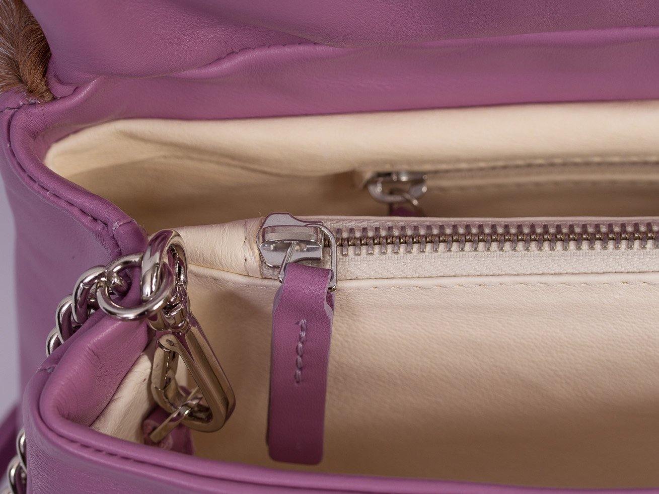 sherene melinda springbok hair-on-hide lavender leather smith tote bag inside