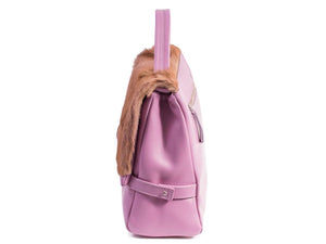 sherene melinda springbok hair-on-hide lavender leather smith tote bag Stripe side