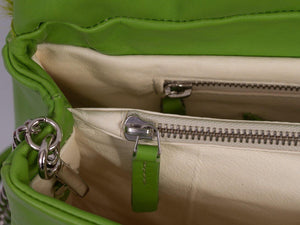sherene melinda springbok hair-on-hide lime green leather smith tote bag inside