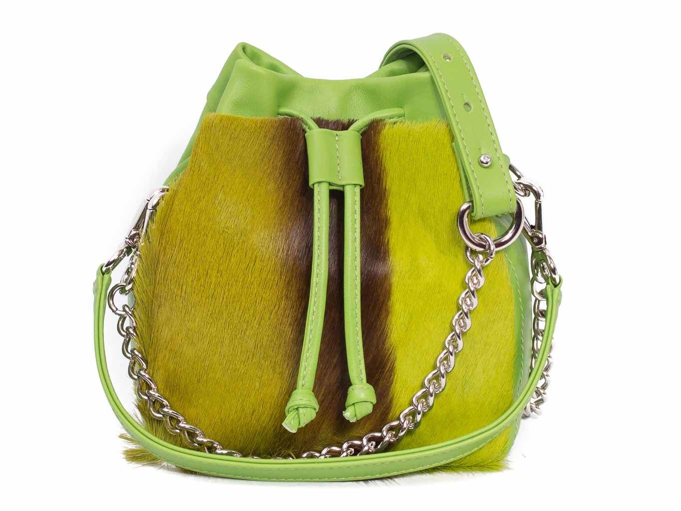 Lime Lou Lou Pouch with a stripe - SHERENE MELINDA