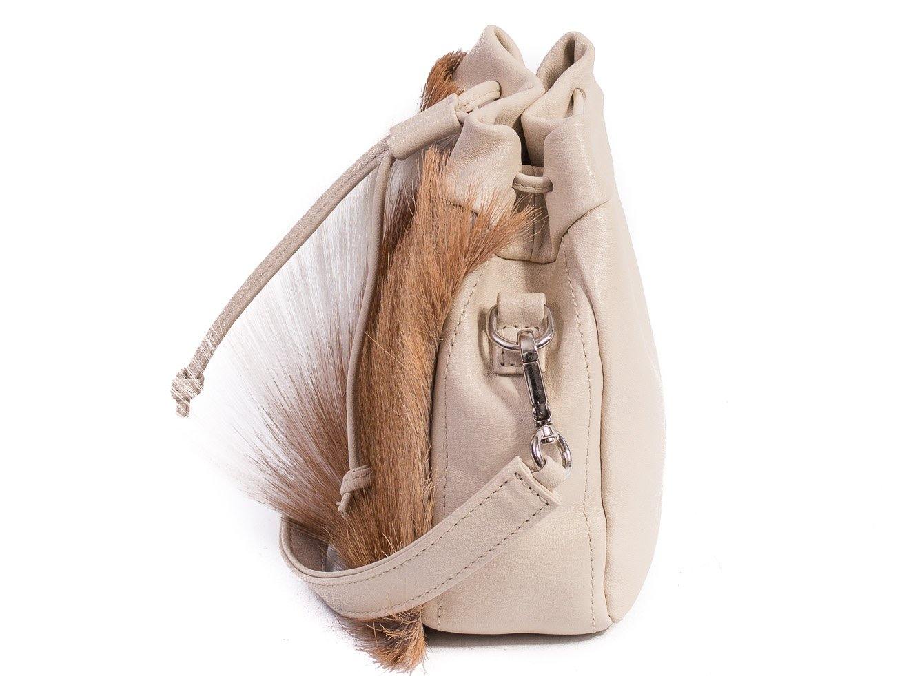 sherene melinda springbok hair-on-hide natural leather pouch bag Fan side
