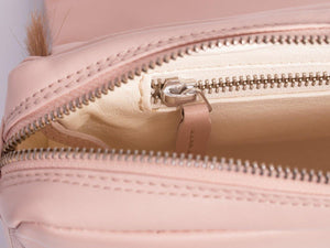 sherene melinda springbok hair-on-hide nude leather shoulder bag stripe inside