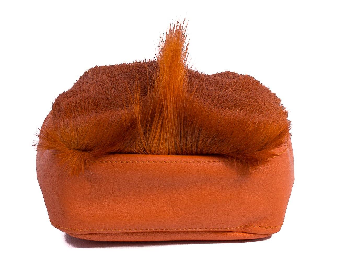 sherene melinda springbok hair-on-hide orange leather pouch bag Fan bottom